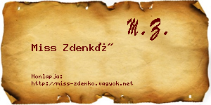 Miss Zdenkó névjegykártya